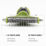YNNICO Pet Grooming Brush Set - Double Sided Shedding and Dematting Undercoat Rake Comb for Dogs and Cats
