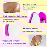 Footit Crystal Hair Eraser, Reusable and Washable Magic Hair Eraser, with Folding Nail File, Hair Removal Tool for Women and Men's Arms, Legs, Back and Armpit (red) red