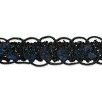 Trims by The Yard Thea Sequin Braid Cord Trim, 1/2-Inch Versatile Sequins for Crafts, Washable Sequin Trim for Costumes or Party Decorations, 20-Yard Cut | Black