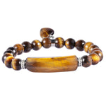TUMBEELLUWA Healing Stone Bracelet 8mm Beads Chakra Crystal Energy Heart Charm Bracelet Handmade Jewelry for Women #4 tiger's eye crystal stone