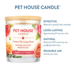 One Fur All, Pet House Candle - 100% Soy Wax Candle - Pet Odor Eliminator for Home - Non-Toxic and Eco-Friendly Air Freshening Scented Candles (Pack of 2, Fresh Cut Roses) Pack of 2
