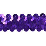 Trims by The Yard 2-Row Metallic Stretch Sequin Trim, 7/8-Inch Versatile Sequins for Crafts, Washable Sequins Trim for Sewing, 20-Yard Cut | Purple