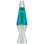 Lava Lite 2124 the Original 14.5-Inch Silver Base Lamp with Yellow Wax in Blue Liquid Classic