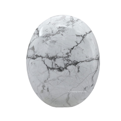 Howlite Palm Stone - Hot Massage Worry Stone for Natural Body Chakra Balancing, Reiki Healing and Crystal Grid Howlite