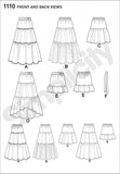 Simplicity 1110 Learn to Sew Tiered Skirt Sewing Pattern for Women, Sizes XXS-XXL