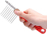 QUMY Dog Comb Pet Grooming Comb Dog Rake Comb Trimmer Stainless Steel Dog Comb for Dematting Removing Dead, Matted or Knotted Hair