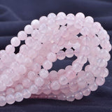 100Pcs Natural Crystal Beads Stone Gemstone Round Loose Energy Healing Beads with Free Crystal Stretch Cord for Jewelry Making (Rose Quartz, 6MM) Rose Quartz
