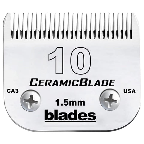 10 Blade Dog Grooming Detachable Ceramic Blade Compatible with Andis Hair Clippers #10:1/16"(1.5mm)