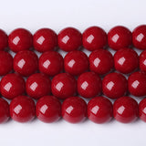 10mm 38pcs Pomegranate Red Glass Gemstone Beads Natural Round Loose Crystal Energy Stone Healing Power for Jewelry Making 1 Strand 15" (10mm, Pomegranate Red Glass) 10mm