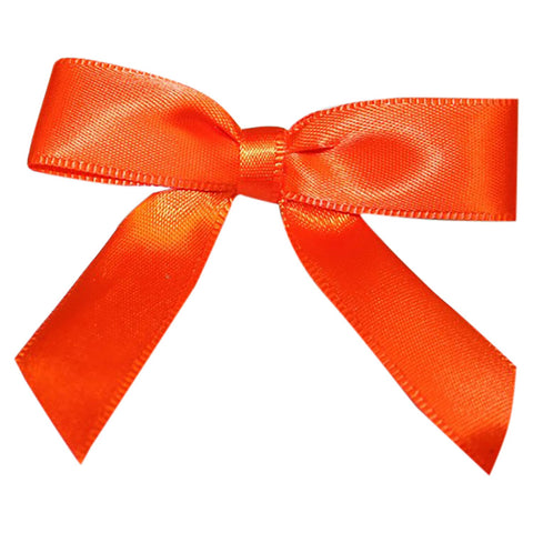 Reliant Ribbon 5171-05803-2X1 Satin Twist Tie Bows - Small Bows, 5/8 Inch X 100 Pieces, Orange