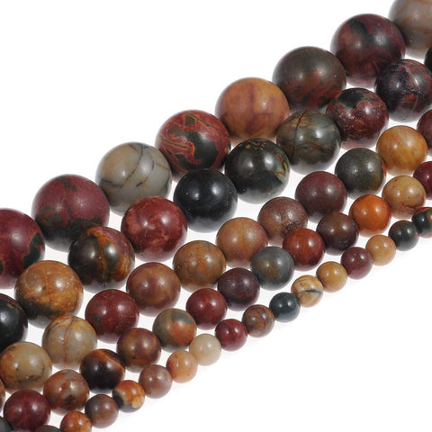 Natural Stone Beads 10mm Picasso Gemstone Round Loose Beads Crystal Energy Stone Healing Power for Jewelry Making DIY,1 Strand 15" Picasso Stone