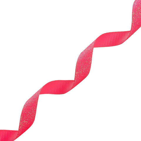 Morex Dazzle Glitter Grosgrain Ribbon, 3/8-Inch by 8-Yard, Shocking Pink