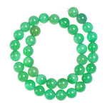Natural Stone Beads 6mm Green Agate Gemstone Round Loose Beads Crystal Energy Stone Healing Power for Jewelry Making DIY,1 Strand 15"