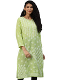 Ada Hand Embroidered Lucknowi Chikankari Ethnic Wear Cotton Kurta Kurti Tunic for Women