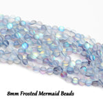 70PCS Natural 8MM Healing Gemstone, Synthetic Frosted Mermaid Energy Stone Round Loose Beads, Semi-Precious Crystal Beads with Free Elastic String for Jewelry Making DIY