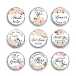 Bridal Shower Favors 324 Mini Candy Stickers Floral 0.75 Inch Tiny Decoration Labels