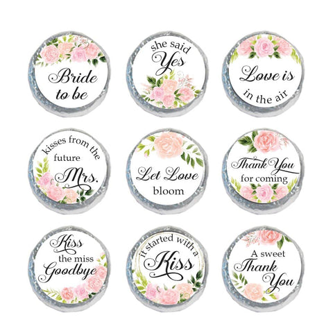 Bridal Shower Favors 324 Mini Candy Stickers Floral 0.75 Inch Tiny Decoration Labels