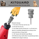 KITGUARD Diamond Dremel Dog Nail Grinder Bits for Rotary Tool-1/8'' Dremel Dog Nail Grinder Attachment-Pet Nail Grinder Bit Work for Animals Nail Care 2-Pack (Large B) ClassicB 2P