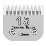 DODAER Detachable Pet Dog Grooming Clipper Ceramic Blades,Compatible with Andis Size-15 Cut Length 3/64-Inch(1.2mm),Compatible with Oster A5,Wahl KM Series Clippers 15# 1.2mm