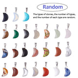 FASHEWELRY 50Pcs Crescent Moon Shaped Mixed Stone Pendants Healing Crystal Quartz Chakra Reiki Gemstone Charms for Necklace Jewelry Making Hole: 2x7mm 1-Mixed Color-Moon-Random