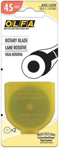OLFA 1079062 RB45-2 45mm Straight Edge Rotary Blade, 2-Pack