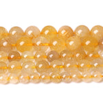 8mm 45pcs A+ Natural Gold Rutilated Quartz Crystal Stone Beads for Jewelry Making DIY Bracelet Necklace 15" Energy Healing Power Stone Beads(8mm, Gold Rutilated Quartz) 8mm