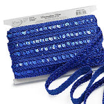 Trims By The Yard Trish Sequin Metallic Braid Trim, 7/8-Inch Versatile Sequins for Crafts, Washable Sequin Trim for Costumes or Party Decorations, 20-Yard Cut Royal Blue