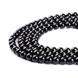 Natural Stone Beads 6mm Obsidian Gemstone Round Loose Beads Crystal Energy Stone Healing Power for Jewelry Making DIY,1 Strand 15"