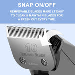 2PC 10 Blade Dog Grooming Clipper Replacement Blades Compatible with Andis/Wahl / Oster Dog Clippers,Detachable Ceramic Blade & Stainless Steel Blade,Size-10, 1/16-Inch Cut Length (64315) 2pc 10:1/16''(1.5mm)