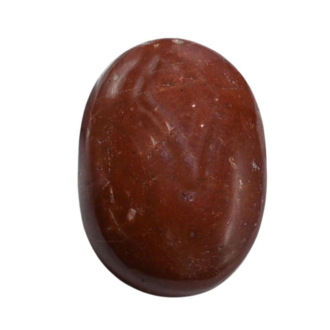 Red Jasper Palm Stone - Pocket Massage Worry Stone for Natural Body Chakra Balancing, Reiki Healing and Crystal Grid Red Jasper