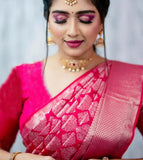 MT Madhav Textiles Women's Kanchipuram Silk Saree With blouse piece