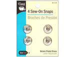 Dritz 80-4-65 Sew-On Snaps, Nickel-Plated Brass, Size 4 4-Count