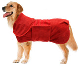 Geyecete Dog Drying Coat -Dry Fast Dog Bag - Dog Bathrobe Towel - Microfibre Fast Drying Super Absorbent Pet Dog Cat Bath Robe Towel,Luxuriously Soft-Red-XXL XX-Large Red(Microfibre)