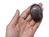Ruby Palm Stone - Pocket Massage Worry Stone for Natural Body Chakra Balancing, Reiki Healing and Crystal Grid Ruby