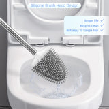 Sellemer Toilet Brush and Holder Set for Bathroom, Flexible Toilet Bowl Brush Head with Silicone Bristles, Compact Size for Storage and Organization, Ventilation Slots Base (White) White 1 PACK