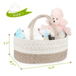Maliton Diaper Caddy Organizer for Baby, Cotton Rope Diaper Basket Caddy, Changing Table Diaper Storage Caddy, Baby Baskets for Storage, Baby Shower Gifts for Newborn Large A-Brown