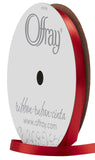 Offray 1/4" Wide Double Face Satin Ribbon, 20 Yards, Red