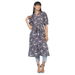 GRECIILOOKS Women's Rayon Floral Print Stright Kurta Pant Set for Women | Kurti Set for Women 3/4 Sleeve