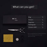 6" Hair Cutting Scissors Professional Curved Grooming Scissors for Small Dogs Cat & Hairstyle Barber Haircut Shears Japanese Stainless Steel Silent Adjustable Tension Removable Soft Ring Curved Scissors