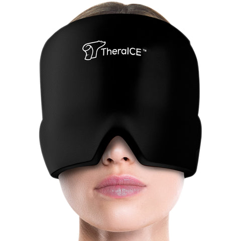 TheraICE  Form Fitting Head Gel Ice Cap, Cold Therapy  Ice Head Wrap Ice Pack Mask, Cold Cap Black (Pack of 1)