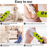 BOUSNIC Dog Nail Grinder with 2 LED Light - Super Quiet Pet Nail Grinder Powerful 2-Speed Electric Dog Nail Trimmer File Toenail Grinder for Puppy Small Medium Large Breed Dogs & Cats (Green) Green