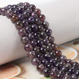 60pcs 6mm Natural Stone Beads Smooth Amethyst Beads Energy Crystal Healing Power Gemstone for Jewelry Making, DIY Bracelet Necklace