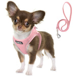 Fida Comfy Dog Harness with Leash, Soft Puppy Vest Escape Proof, Breathable Lightweight Soft Mesh, Adjustable Reflective Step-in Harness for Small Pet Walking (S, Pink) S (Neck:12.6"-13.8"; Girth:16.1"-17.7")