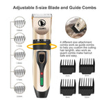 Dog Clippers Cordless Dog Grooming Kit Professional Horse Clippers Detachable Blade with 4 Comb Guides，Low Noise Pet Clippers Rechargeable Pet Grooming Tools for Small & Large Dogs Cats Horse Pets