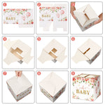 50 Pcs Floral Diaper Raffle Tickets with Diaper Raffle Card Box Baby Shower Holder Box Floral Baby Shower Decorations for Girl Diaper Raffle Floral Game Insert Card for Party Decorations (Pink) Pink