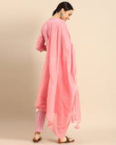 Rajnandini Women's Pure Cambric Cotton Straight Kurta Set With Dupatta