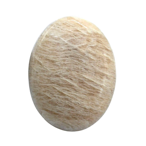 Cream Moonstone Palm Stone - Pocket Massage Worry Stone for Natural Body Chakra Balancing, Reiki Healing and Crystal Grid Cream Moonstone