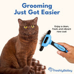 Freshly Bailey Deshedding Brush For Short Haired Dogs & Cats - Cat and Dog Brush For Shedding Short Hair - Highly Effective Deshedder Grooming Comb