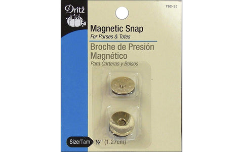 Dritz 762-35 Magnetic Square Snap, 1/2-Inch, Gilt