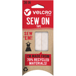 VELCRO Brand ECO Collection Sew On Tape 36in x 3/4in, Sustainable 70% Recycled Materials, Durable and Washable, White Sew 'Em!